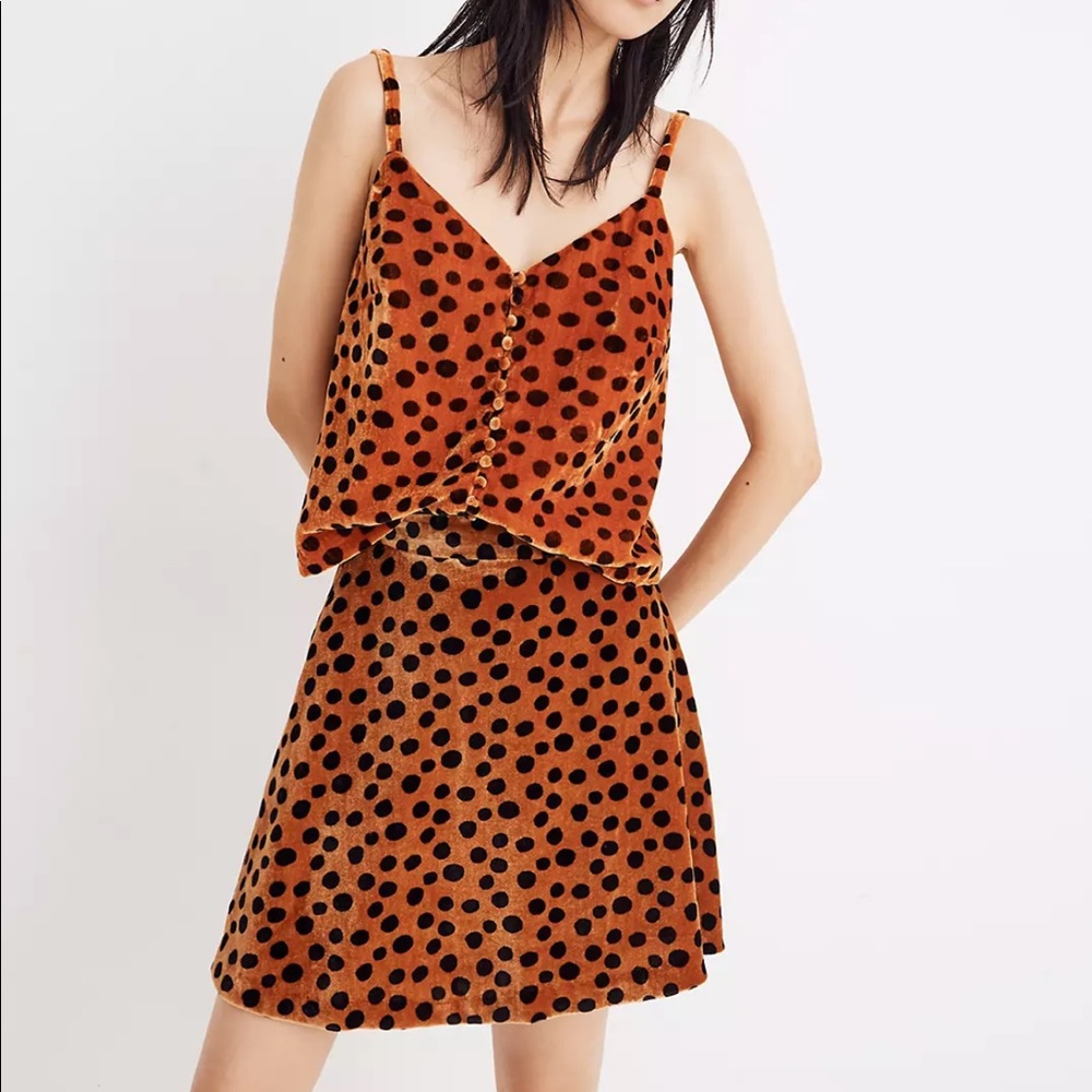 Madewell velvet set - skirt and cami